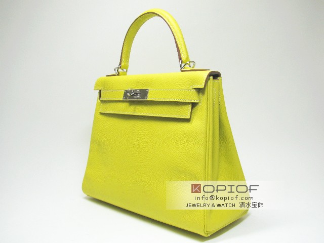 エルメス ケリー スーパーコピー28ヴォーエプソン ライム(金具:シルバー) her310